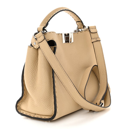 Fendi Cuoio Romano Selleria Medium Peekaboo Iconic Essentially Satchel Paglia Latte Mou 3 of 11
