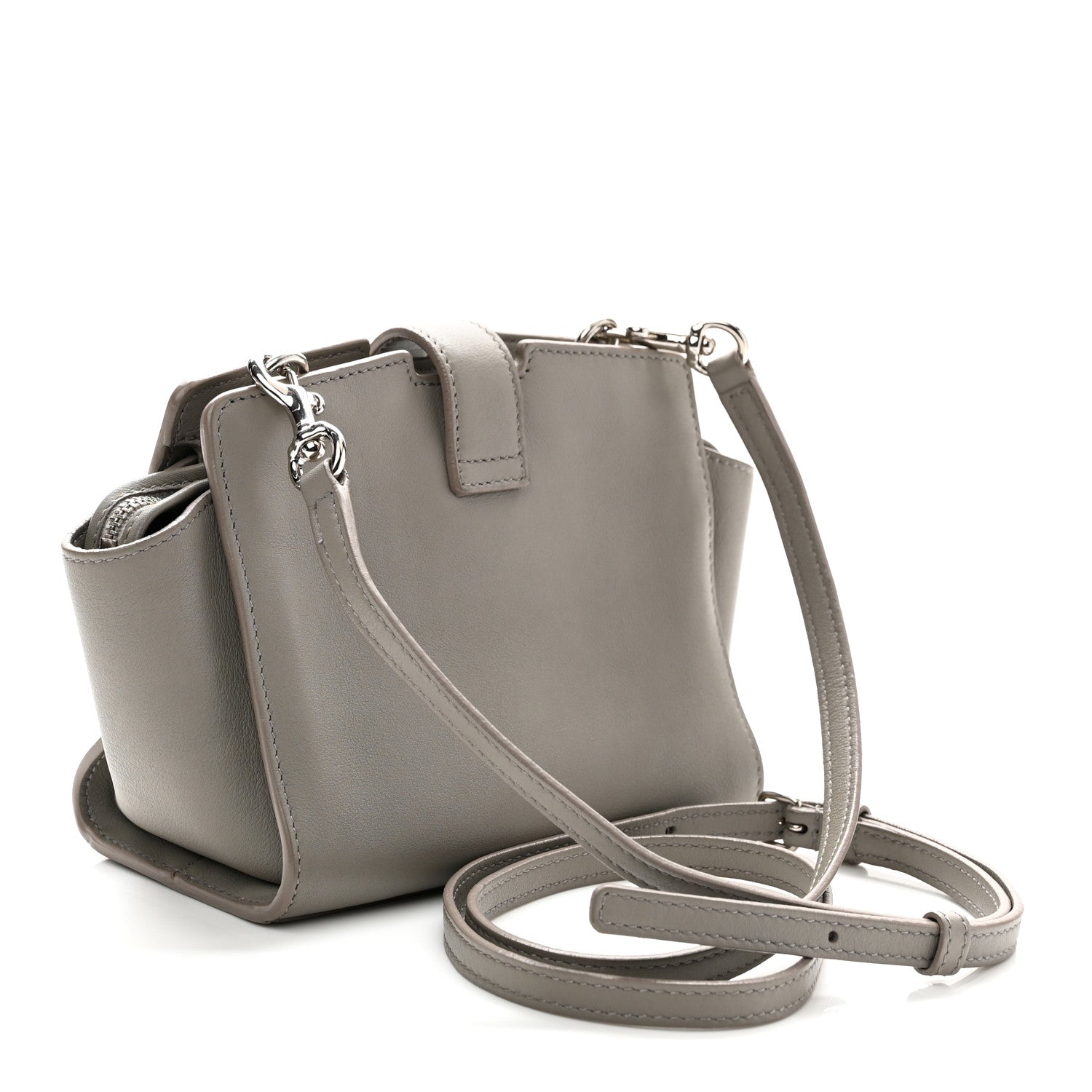 Saint Laurent Calfskin Monogram Toy Cabas  Oyster Grey 3 of 10