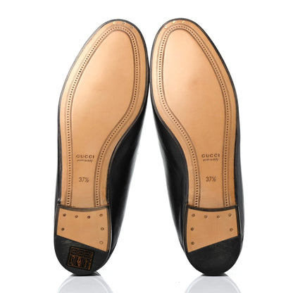 Gucci Lambskin Womens Brixton Horsebit Loafers 37.5 Black 4 of 4