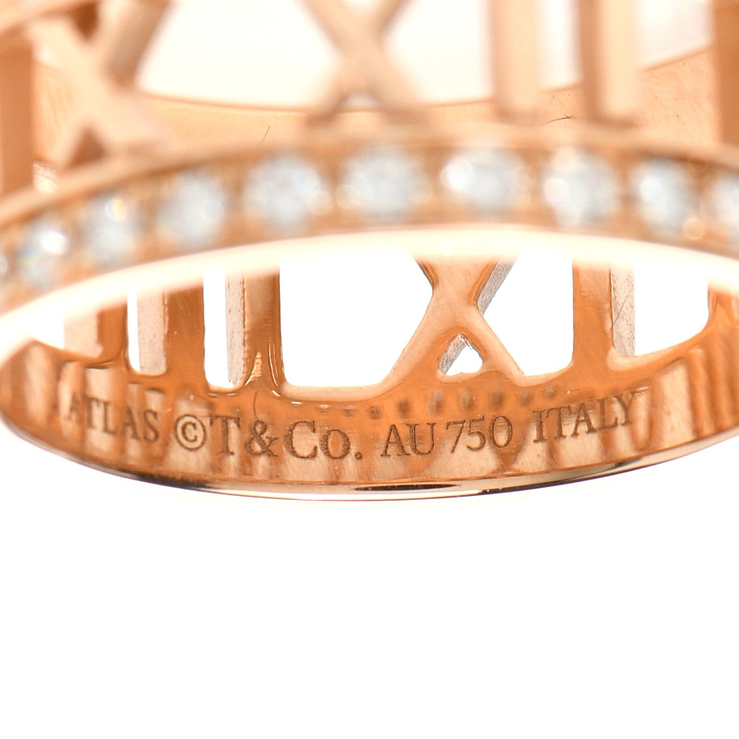 Tiffany 18K Rose Gold Diamond Wide Atlas Open Ring 54 7 4 of 5