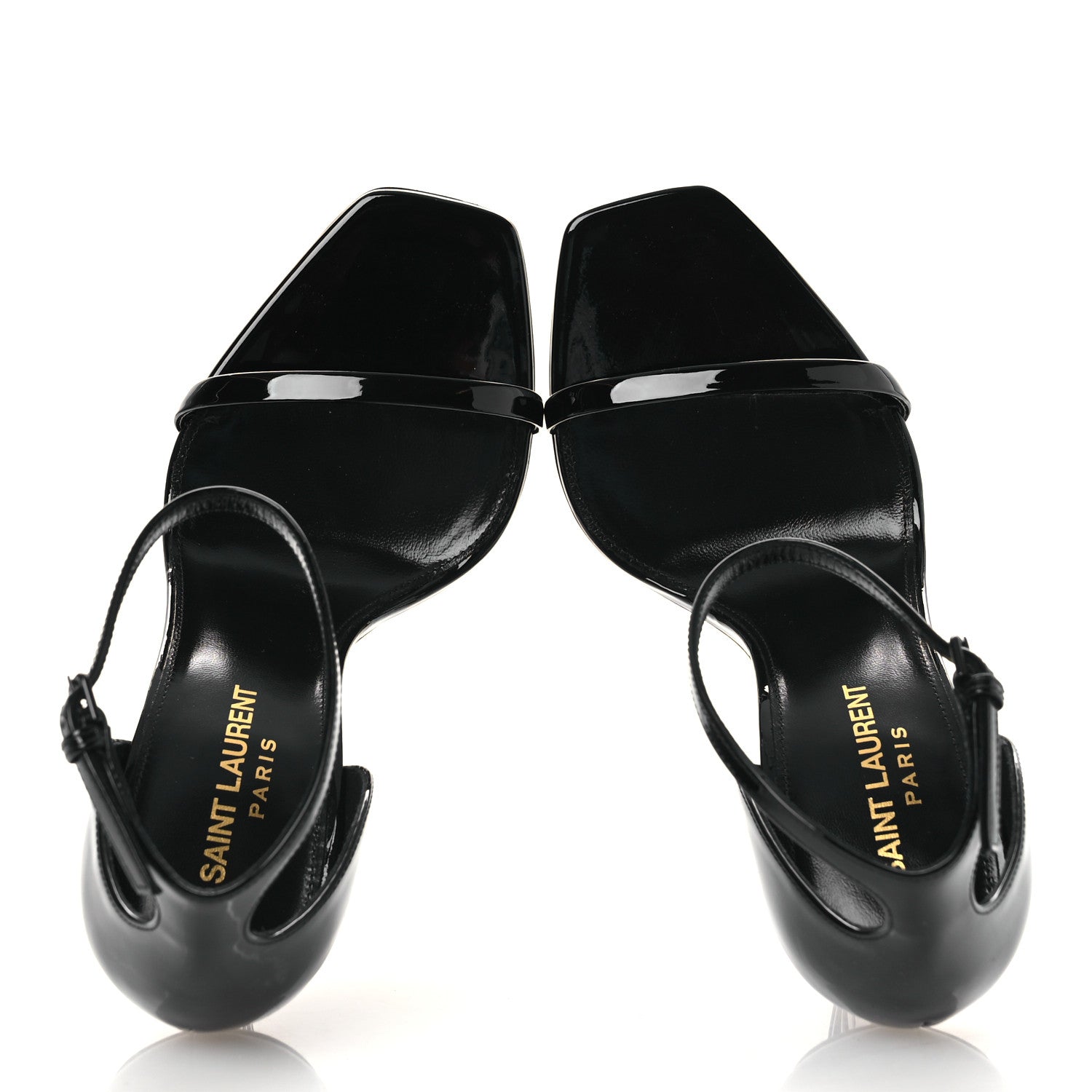 Saint Laurent Patent Calfskin Opyum 110 Sandals 36.5 Black 2 of 12