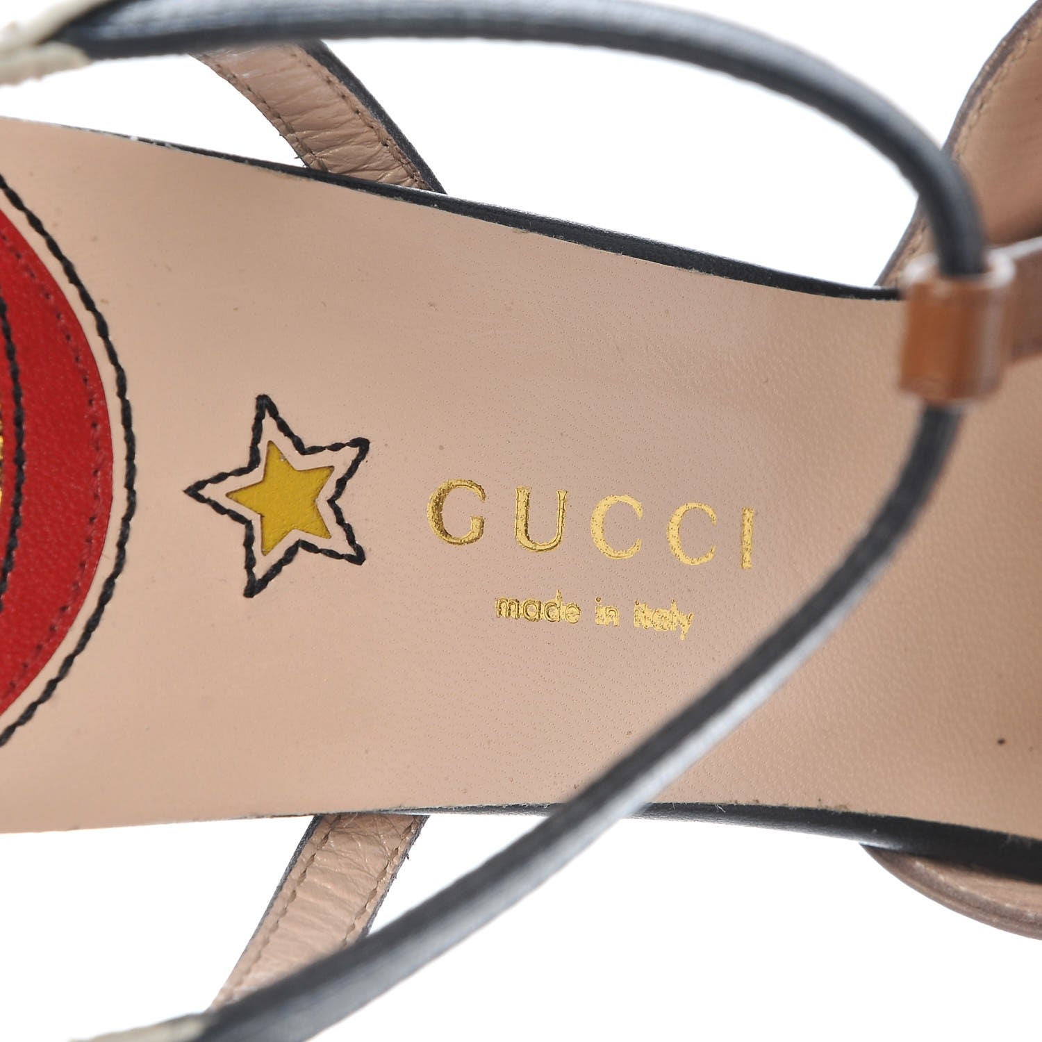 Gucci Calfskin Angel T-Strap Platform High Heel Pumps 39.5 Cuir Rose Blue White 5 of 10