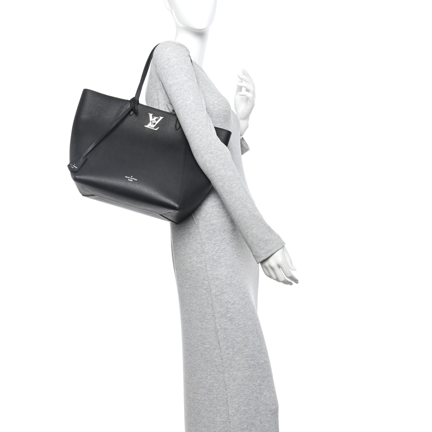 Calfskin Lockme Cabas Black