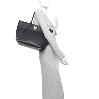Louis Vuitton Calfskin Lockme Cabas Black 2 of 15