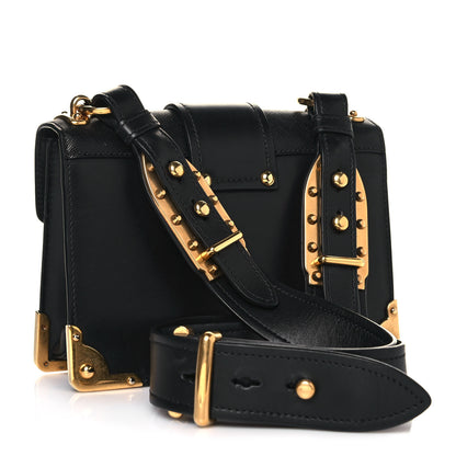 Prada Antic Soft Saffiano Lions Head Cahier Shoulder Bag Black 3 of 22