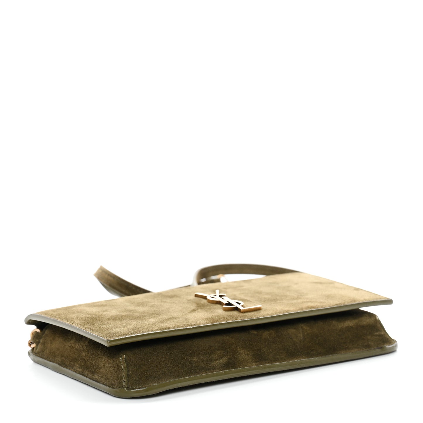 Suede Monogram Phone Holder Crossbody Loden Green