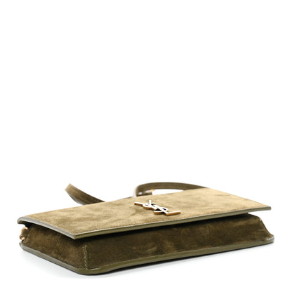 Saint Laurent Suede Monogram Phone Holder Crossbody Loden Green 4 of 10