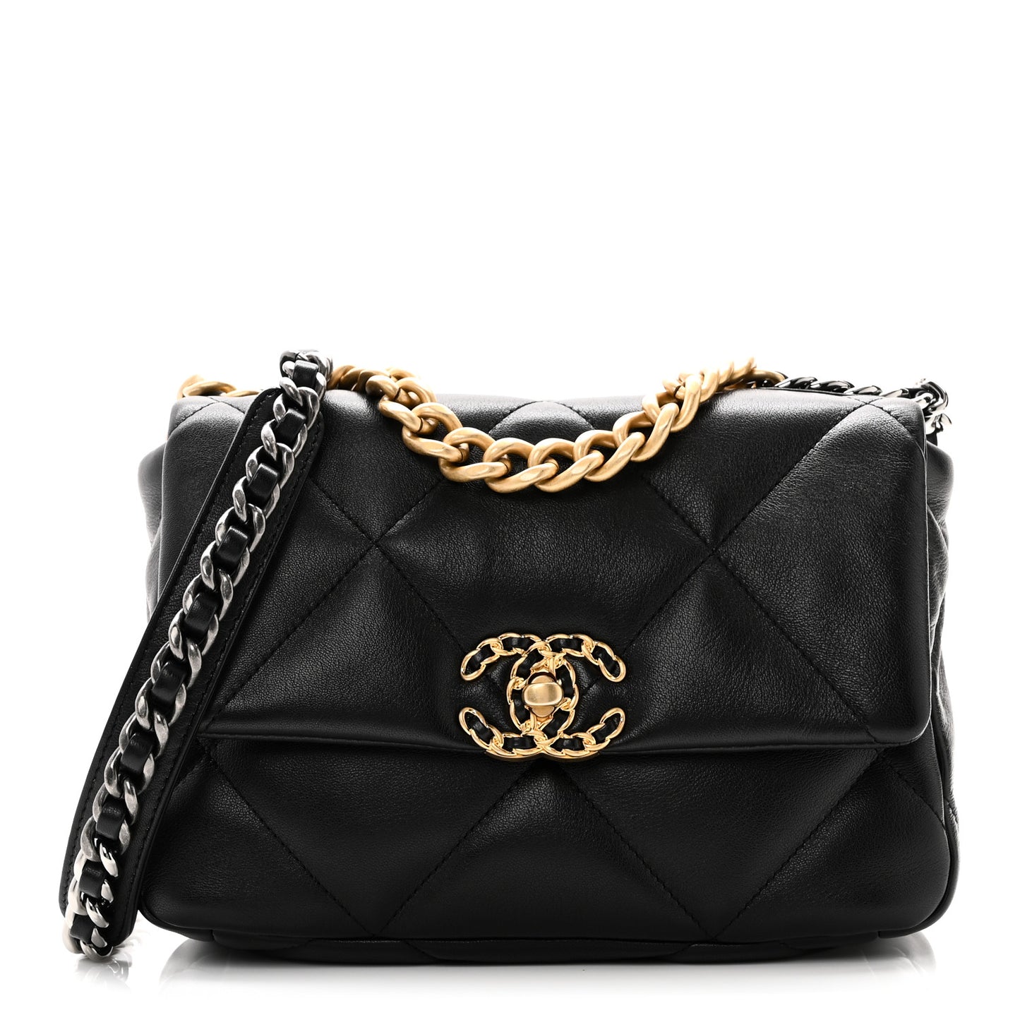 Lambskin Quilted Medium Chanel 19 Flap Black