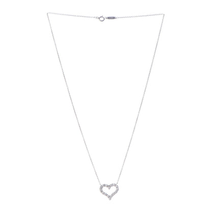 Tiffany Platinum Diamond Small Heart Pendant Necklace 3 of 4