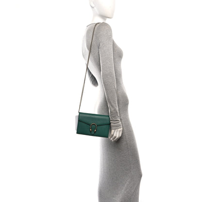 Gucci Calfskin Mini Dionysus Chain Wallet Emerald 2 of 9