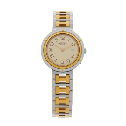 Hermes Stainless Steel 30mm Clipper Quartz Watch Gold 1 of 4