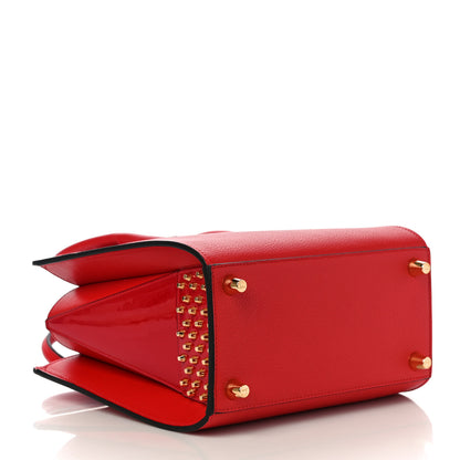 Christian Louboutin Calfskin Patent Studded Small Paloma Red 4 of 9