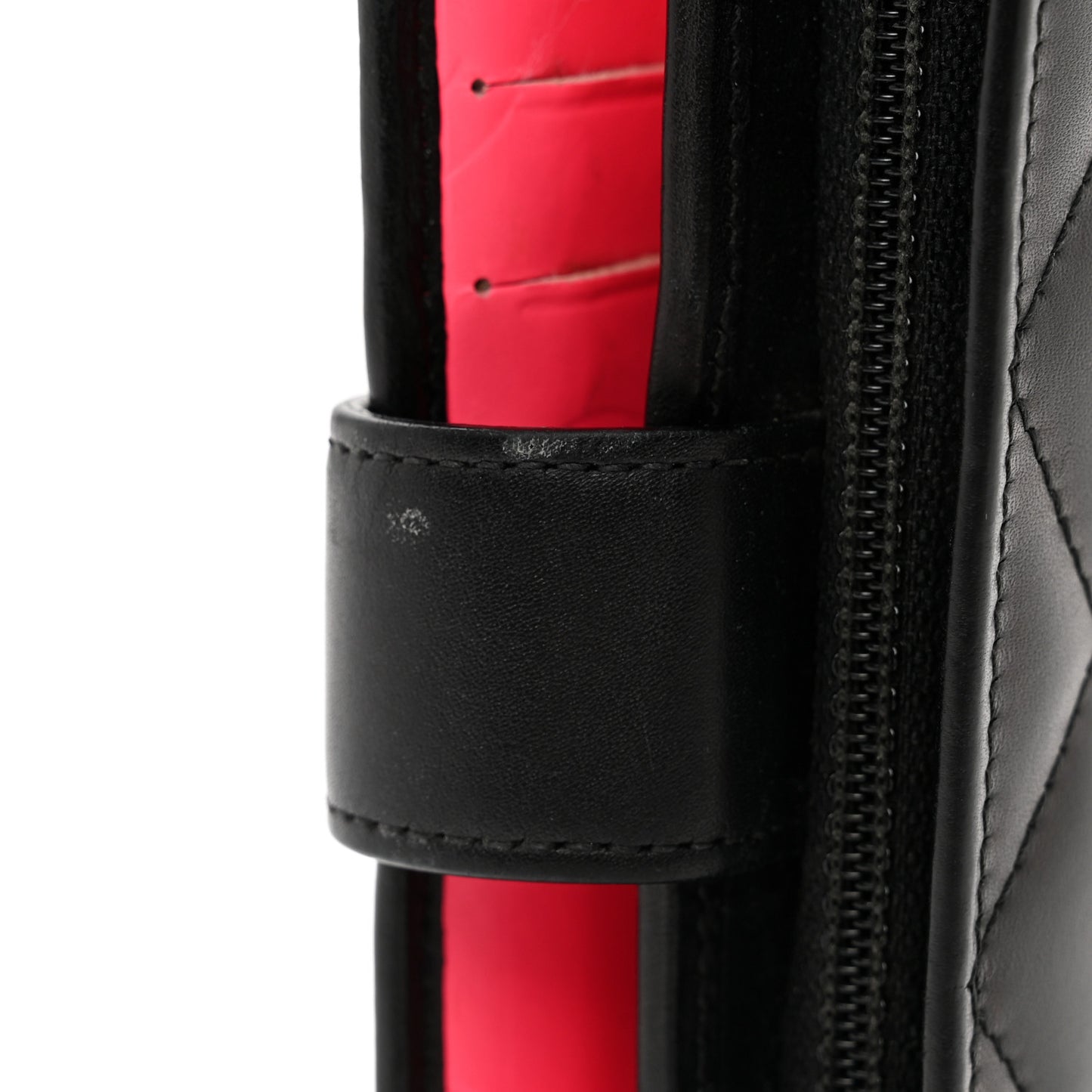 Calfskin Cambon Zipped Pocket Wallet Black
