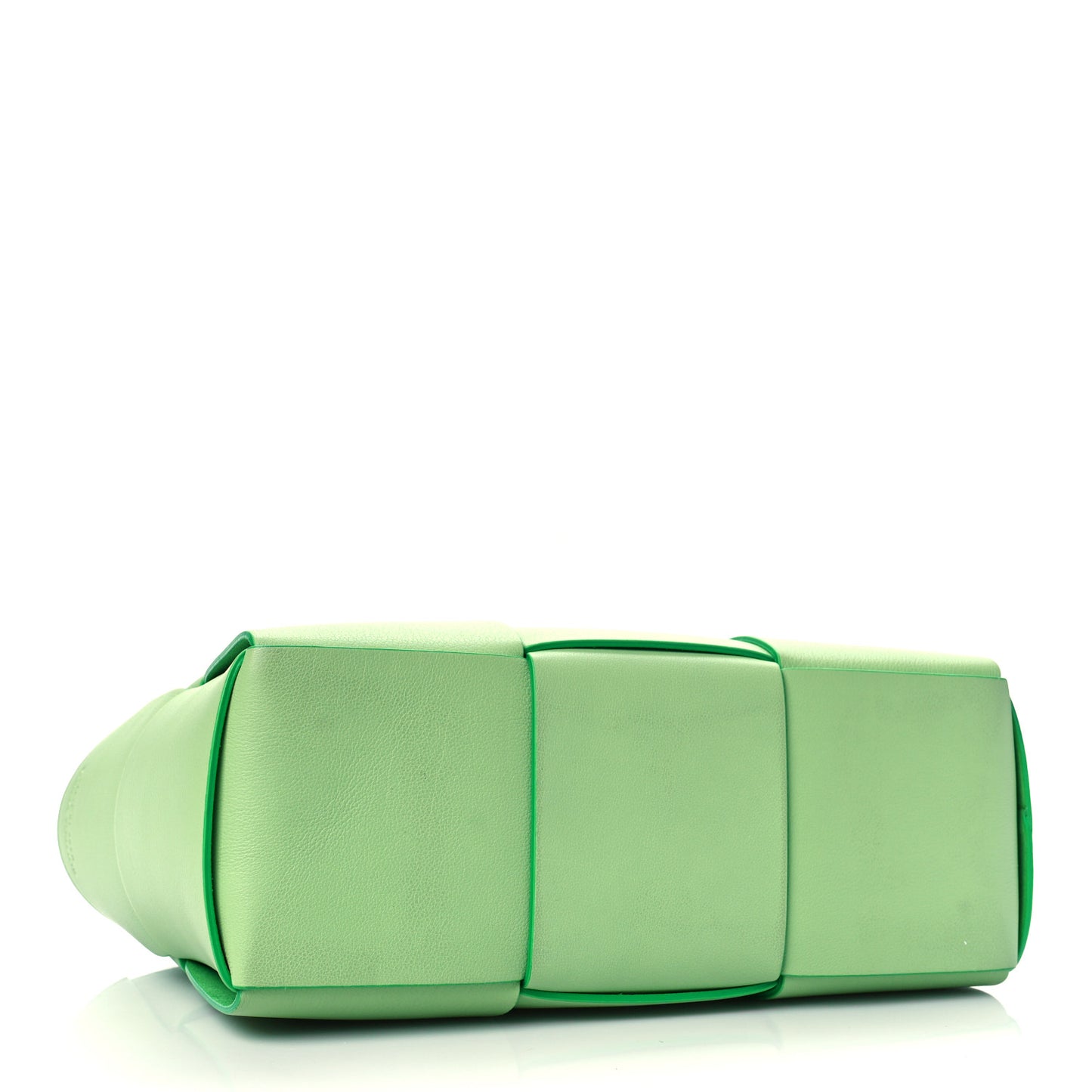Grained Calfskin Intrecciato Small Arco Tote Pistachio Parakeet