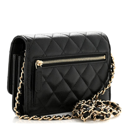 Chanel Caviar Quilted Mini Wallet On Chain WOC Black 3 of 11
