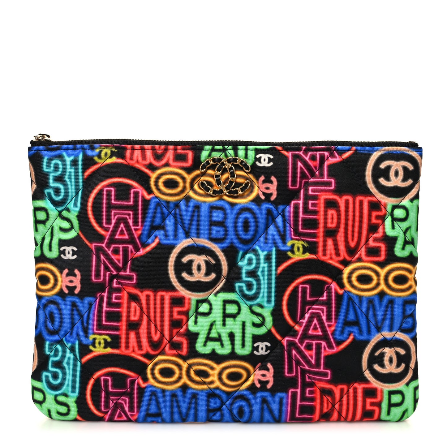 Fabric Quilted Neon Graffiti O Case Black Multicolor