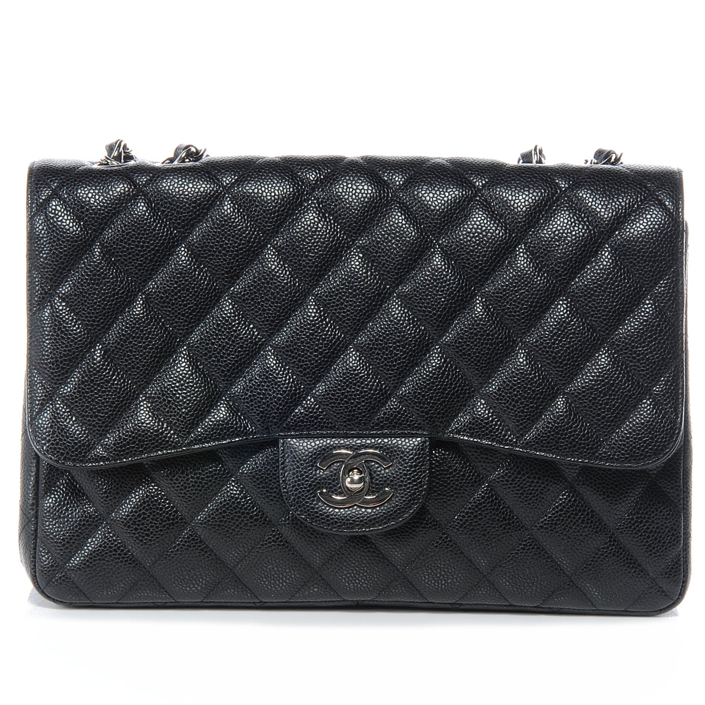 Caviar Jumbo Single Flap Black
