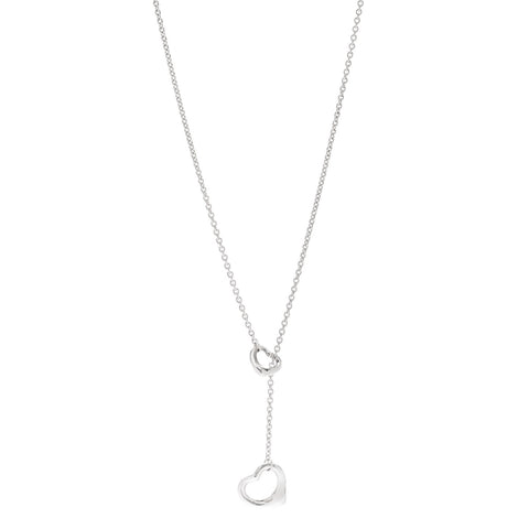 Sterling Silver Elsa Peretti Open Heart Lariat Necklace