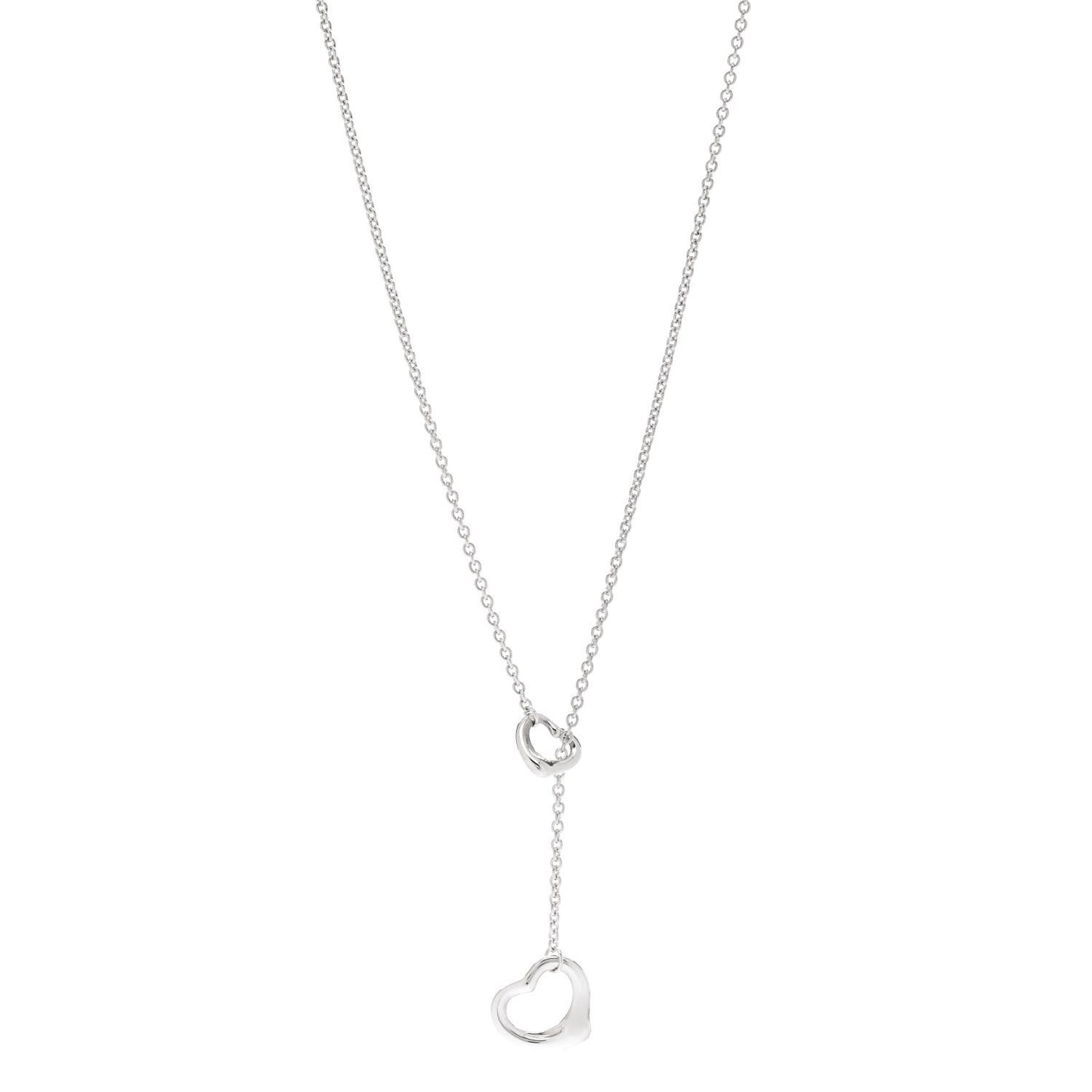 Sterling Silver Elsa Peretti Open Heart Lariat Necklace