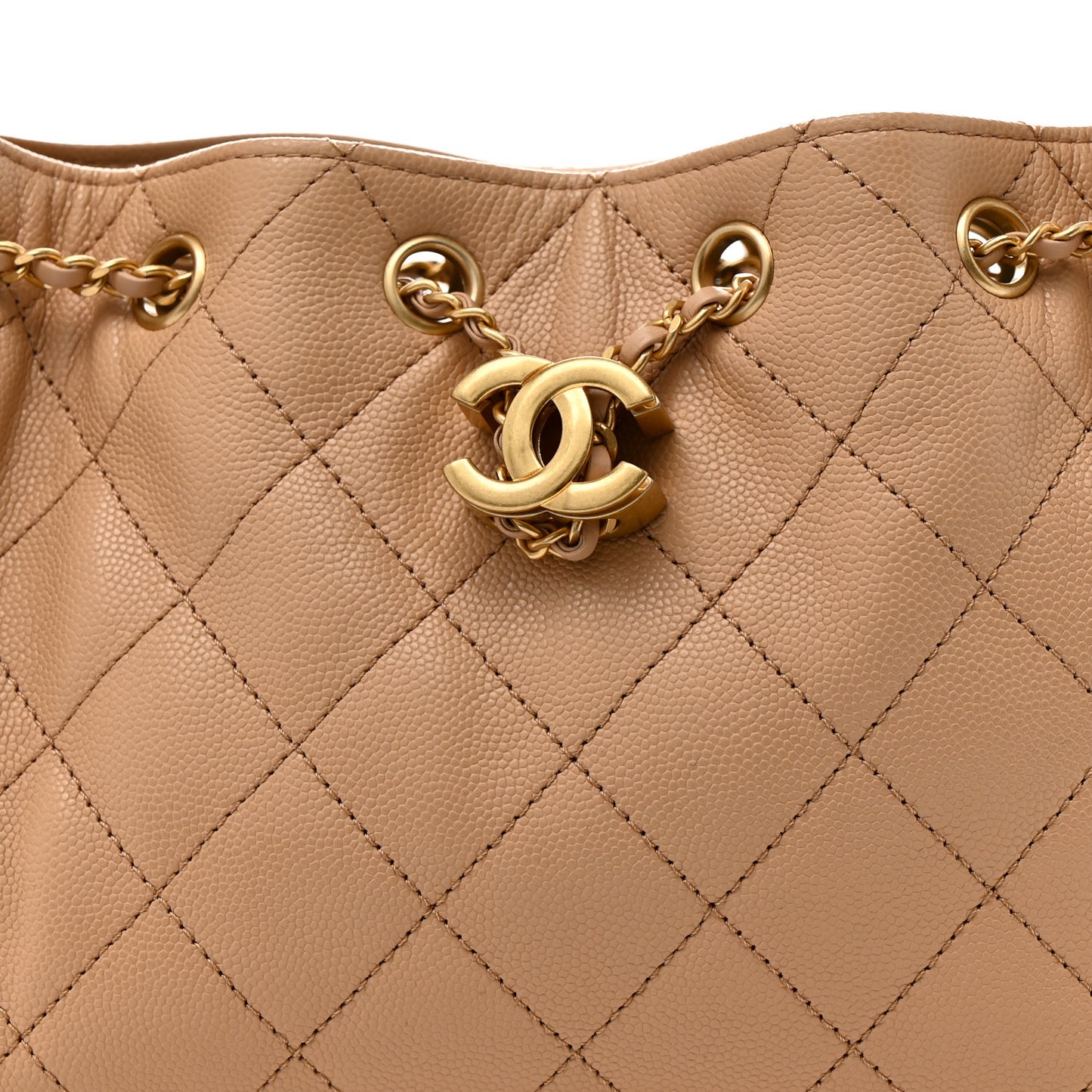 Caviar Quilted Mini Chanel 25 Handbag Beige