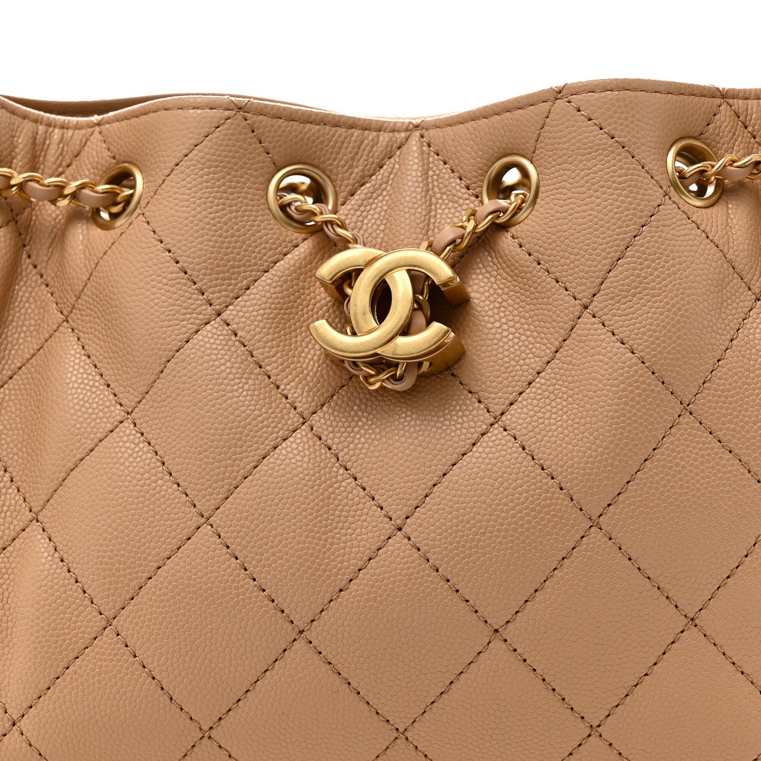 Chanel Caviar Quilted Mini Chanel 25 Handbag Beige 8 of 10