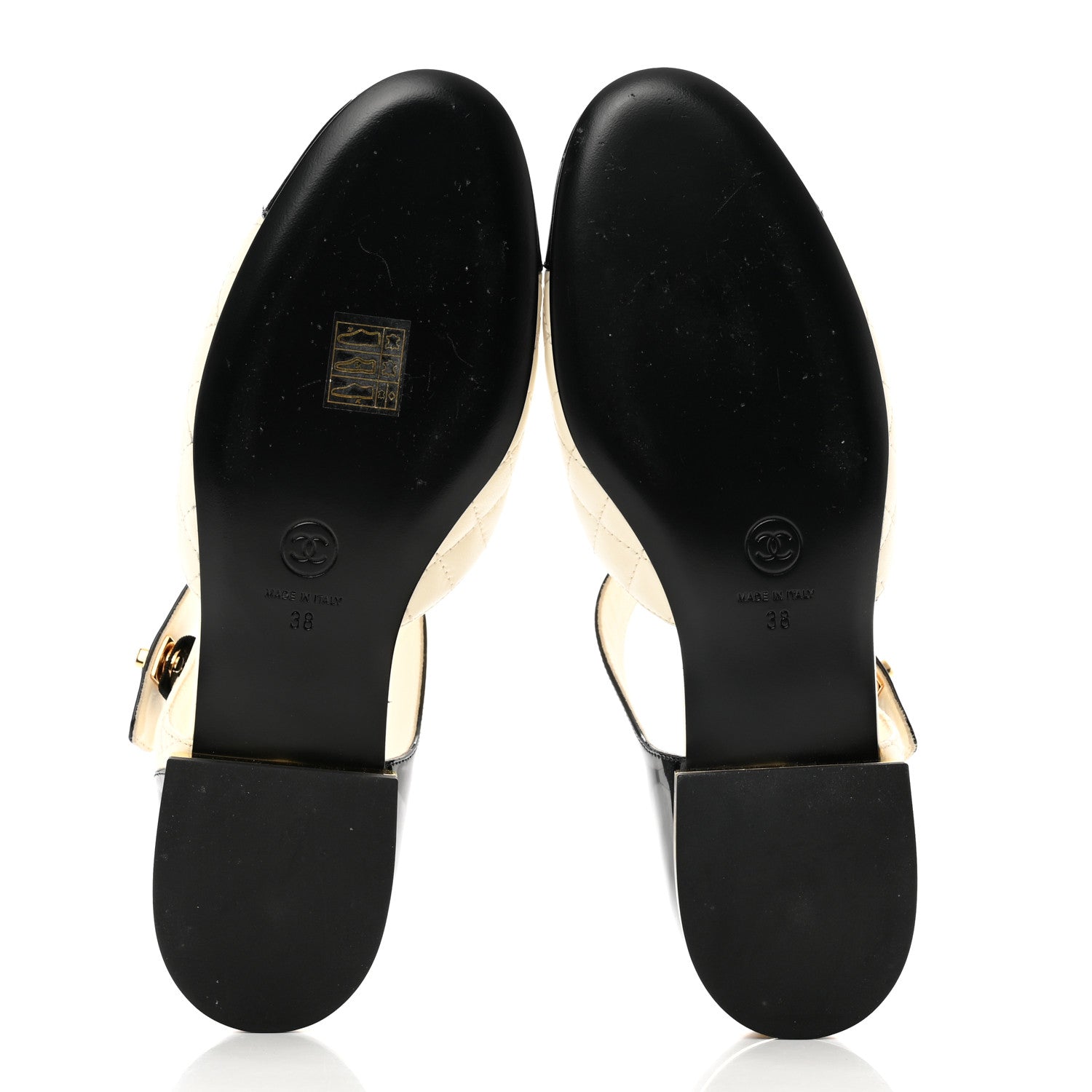 Chanel Patent Lambskin Quilted Cap Toe Ballerina Flats 37.5 Ivory Black 38 Ivory Black 5 of 9