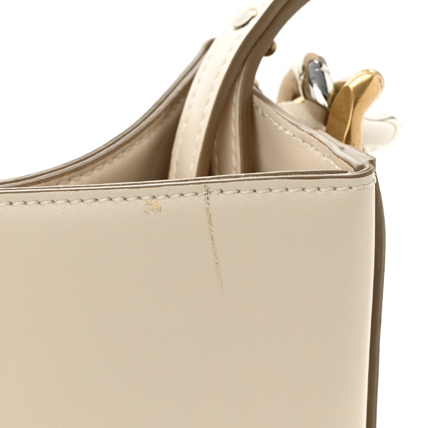 Eco Alter Nappa Medium Frayme Shoulder Bag Pure White