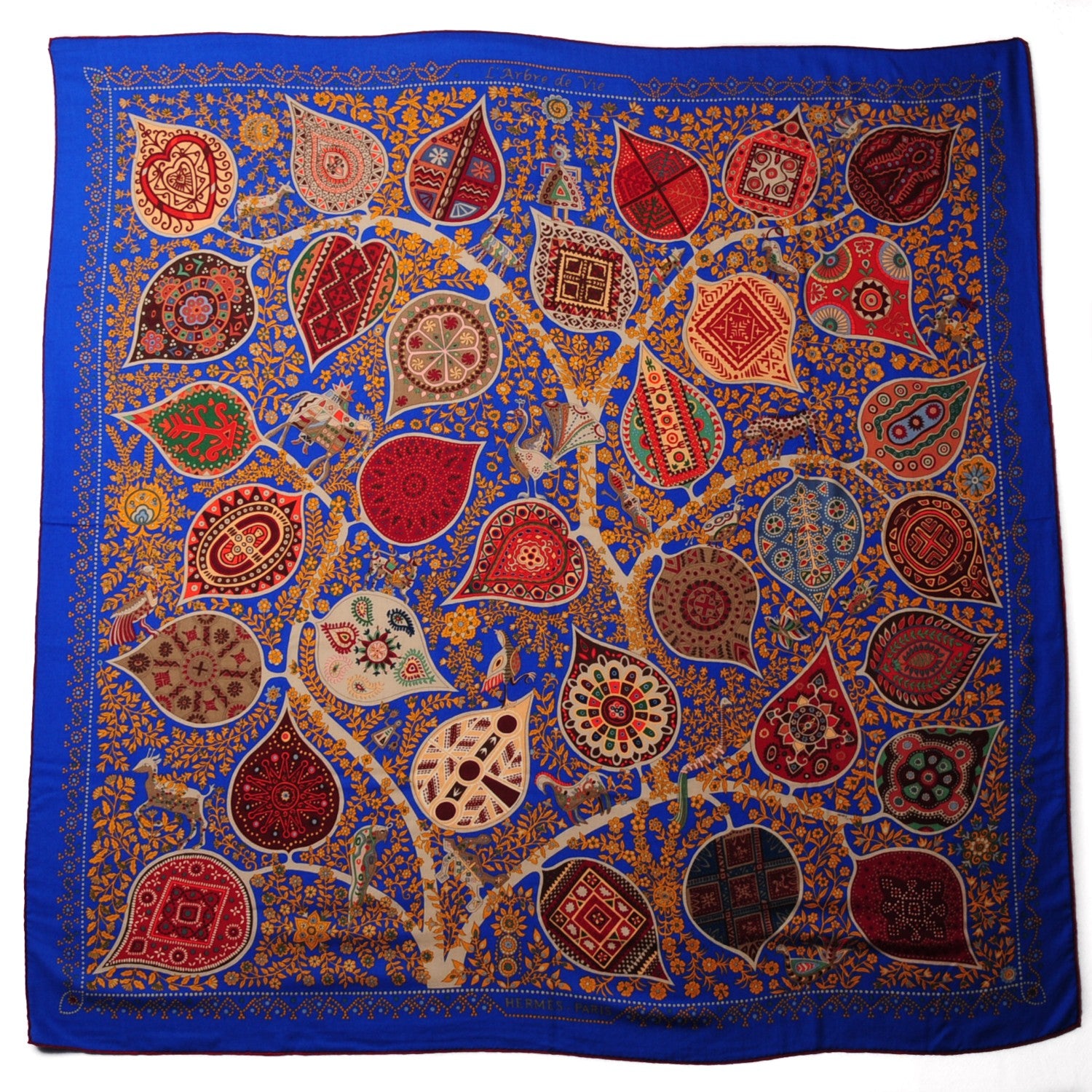 Hermes Cashmere Silk L'Arbre De Vie Shawl 140 2 of 8