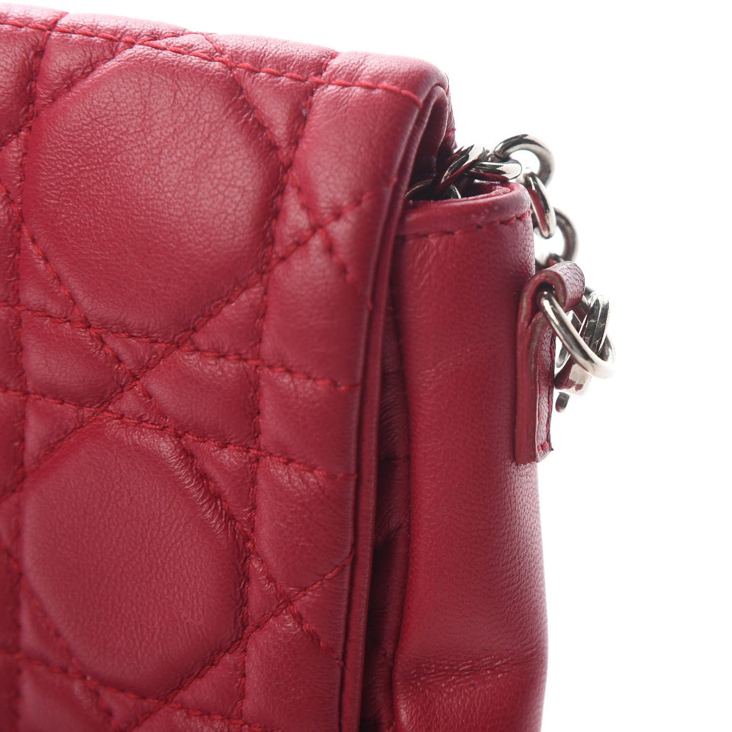 Lambskin Cannage Miss Dior Promenade Pouch Fuchsia