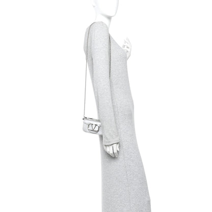 Valentino Garavani Laminated Calfskin Vlogo Micro Loco Shoulder Bag Silver 2 of 10