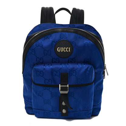 Gucci Econyl Nylon Monogram Off The Grid Backpack Guilted Blue Black 1 of 9