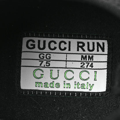 Gucci Technical Knit Fabric Waves Mens Gucci Run Sneakers 7.5 Black Silver Giallo Neon Yellow 7 of 7