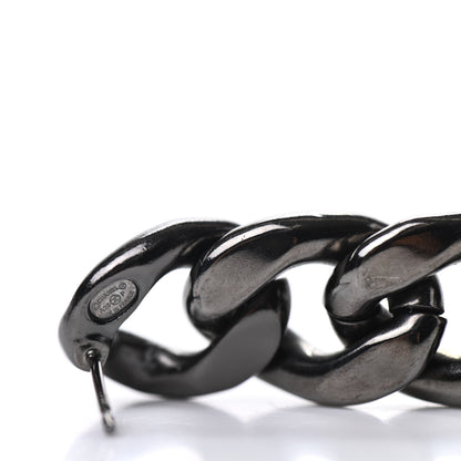 Chanel Metal CC Pick Drop Earrings Ruthenium 4 of 5