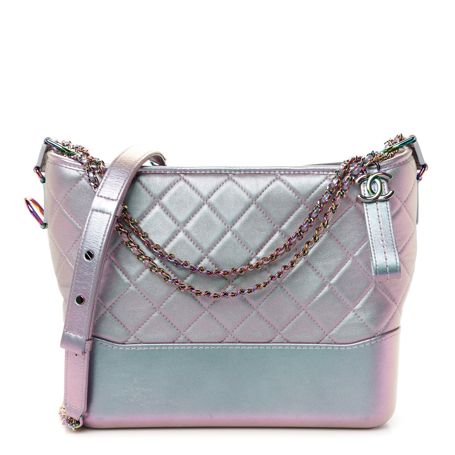 Chanel Iridescent Lambskin Calfskin Quilted Medium Gabrielle Hobo Light Purple 1 of 10