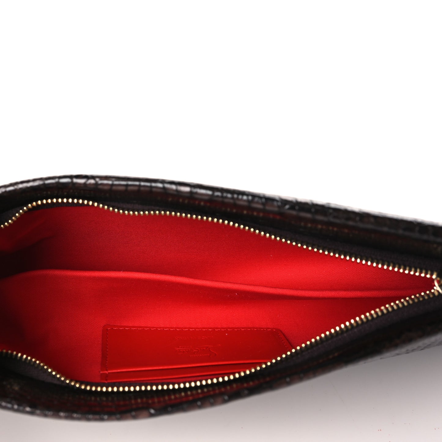 Loubitwist Crocodile Embossed Clutch Black