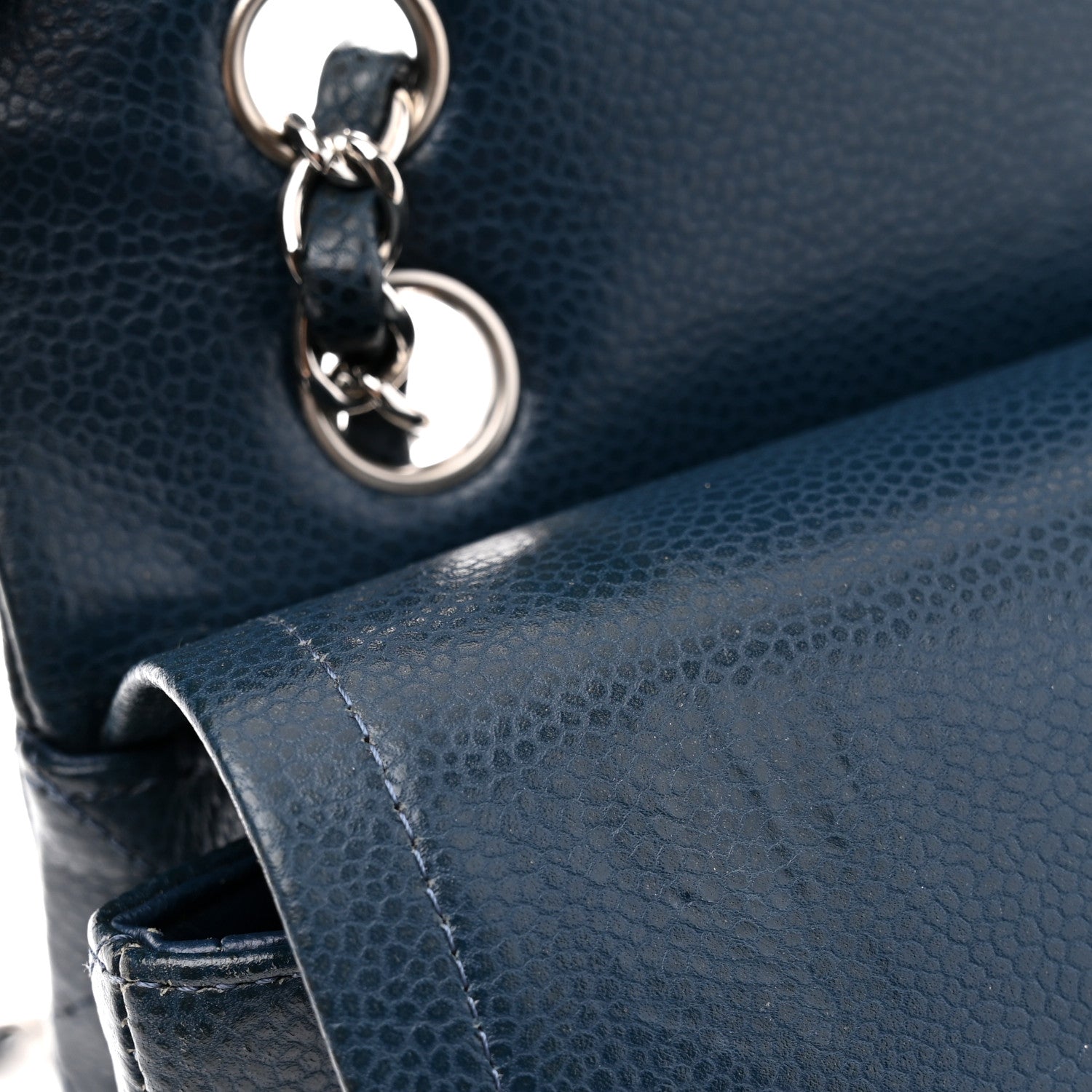 Chanel Caviar Quilted Medium Double Flap Navy 11 of 14