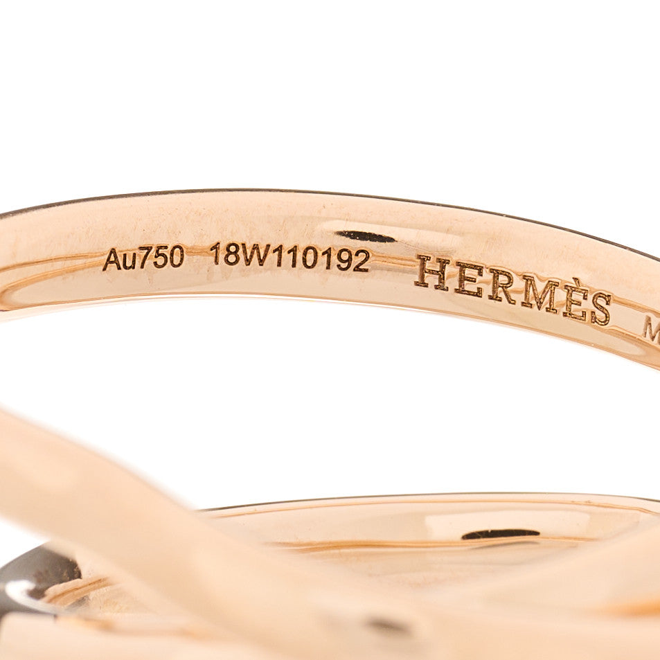 Hermes 18K Rose Gold MM Vertige Coeur Ring 51 5.75 5 of 5