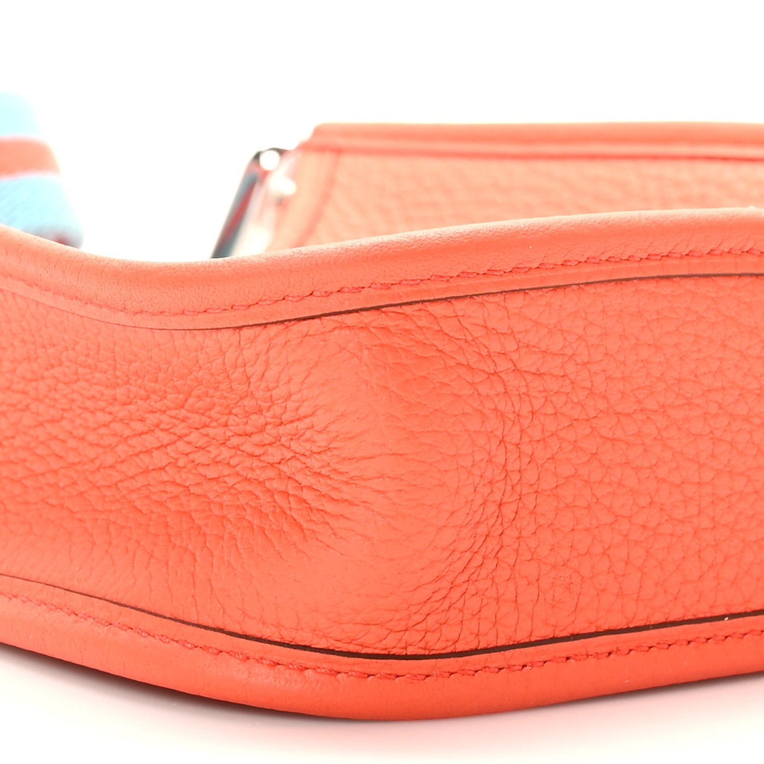 Hermes Taurillon Clemence Amazone Evelyne TPM Orange Poppy Bleu Saint Cyr 8 of 10