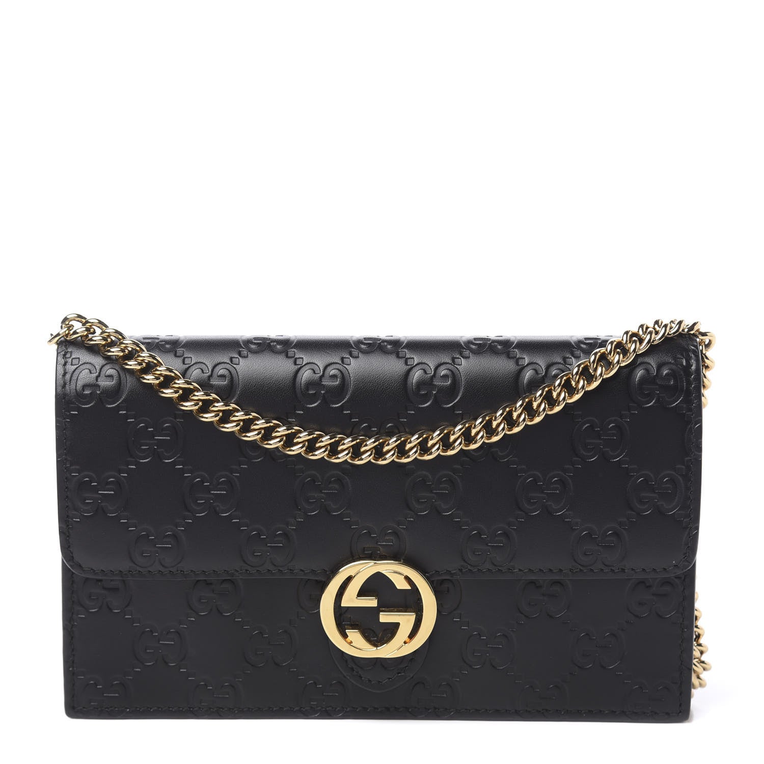Gucci Guccissima Icon Chain Wallet Black 1 of 13