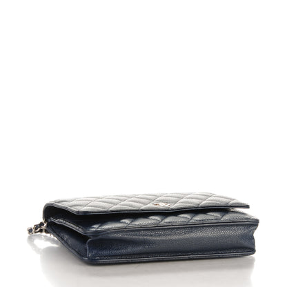 Chanel Caviar Quilted Wallet On Chain WOC Navy Blue 5 of 8