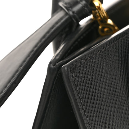 Prada Saffiano Cuir Calfskin Small Monochrome Top Handle Tote Black 15 of 15