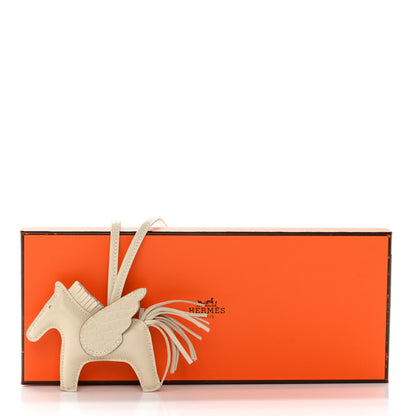 Hermes Milo Lambskin Matte Alligator Touch Grigri Rodeo Pegase Horse Bag Charm PM Craie Nata Beton 5 of 5