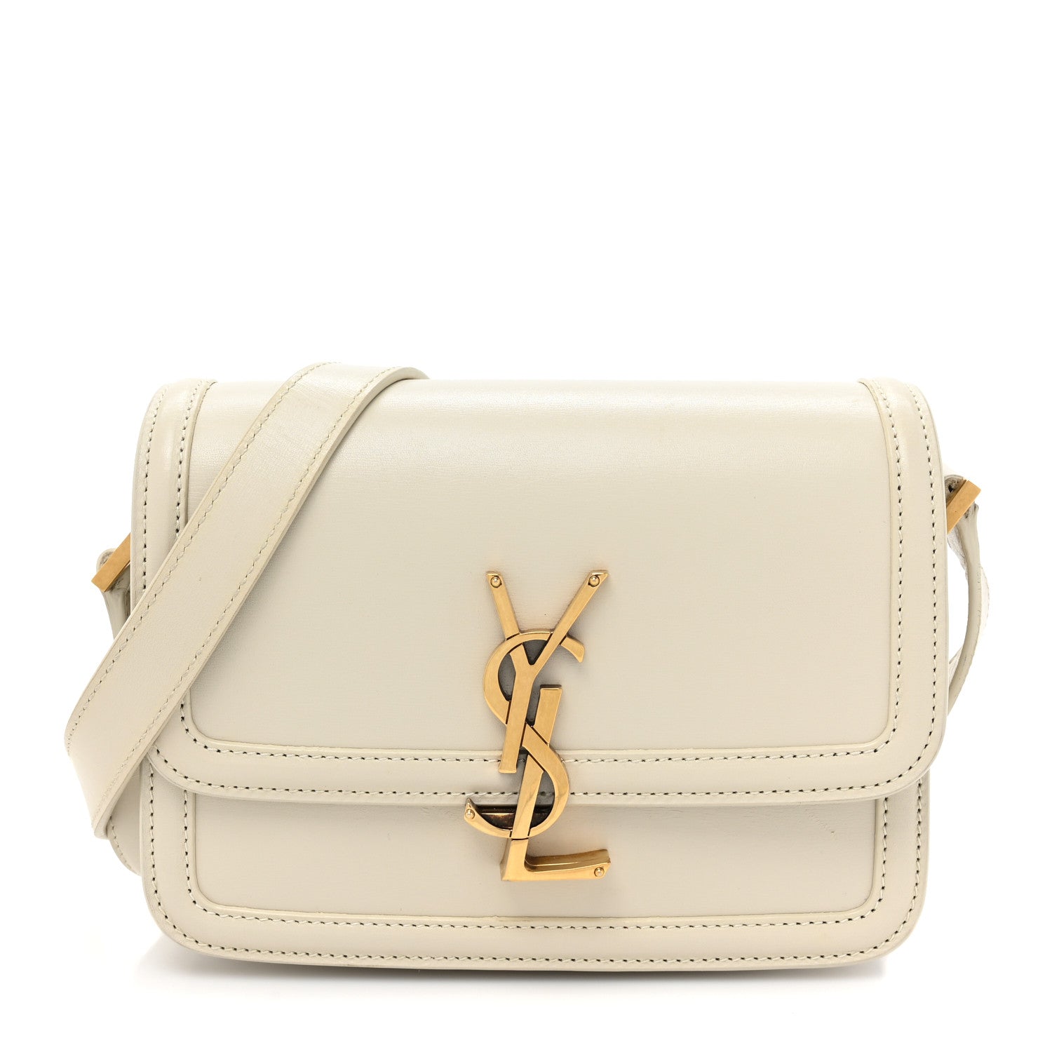 Saint Laurent Smooth Calfskin Small Solferino Satchel Ivory 1 of 9