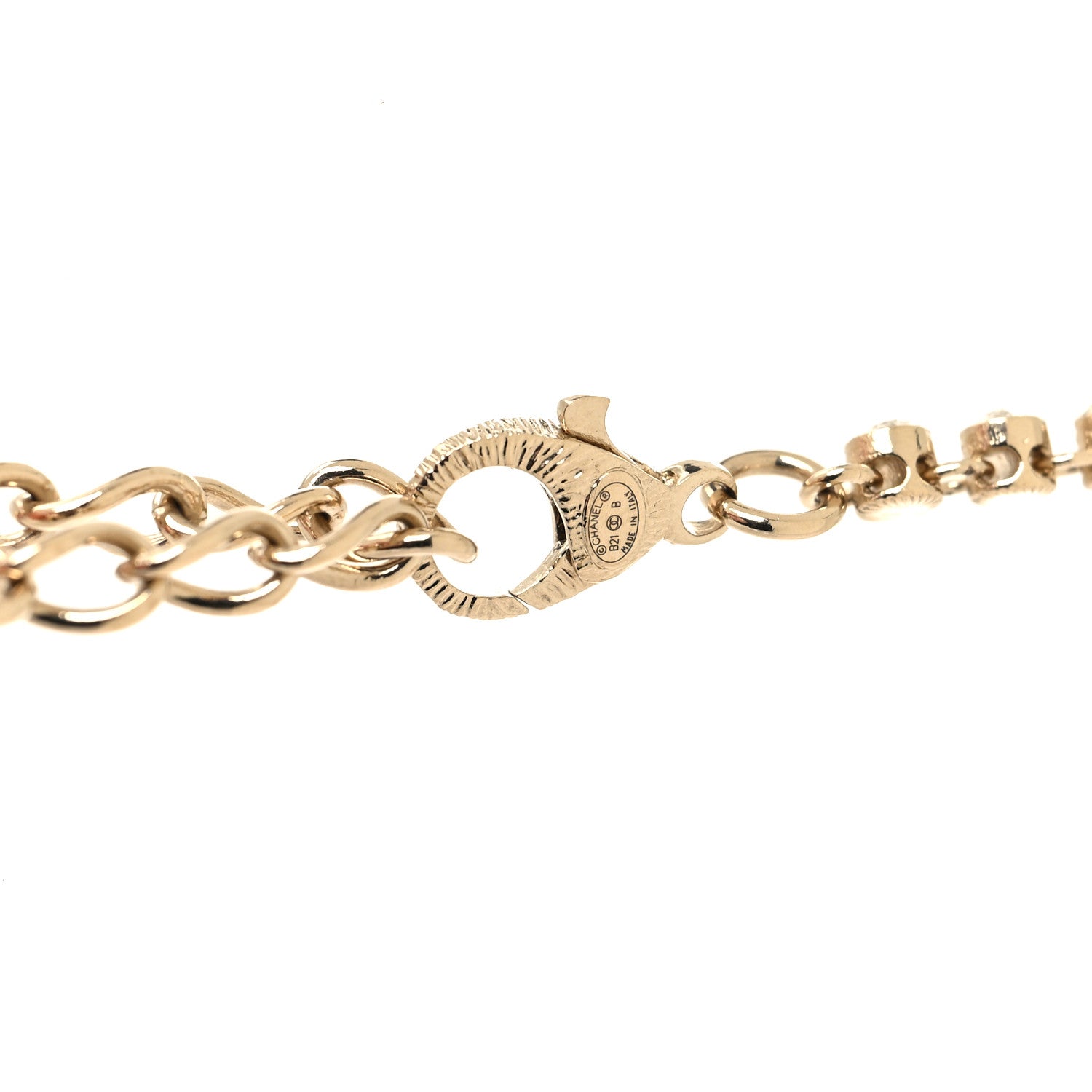 Chanel Pearl Crystal CC Pendant Necklace Gold 4 of 4