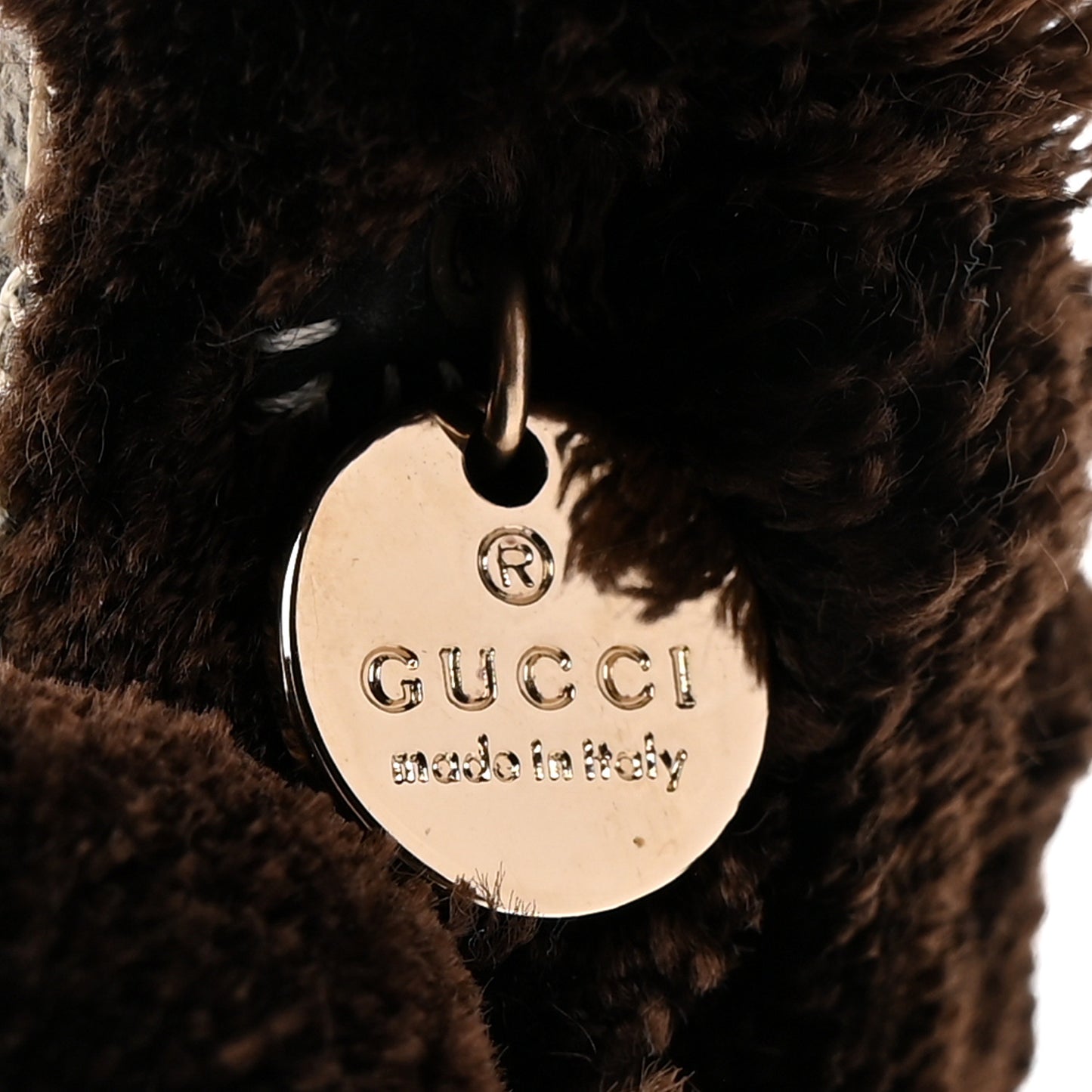 GG Supreme Monogram Lulu French Poodle Bag Charm Brown