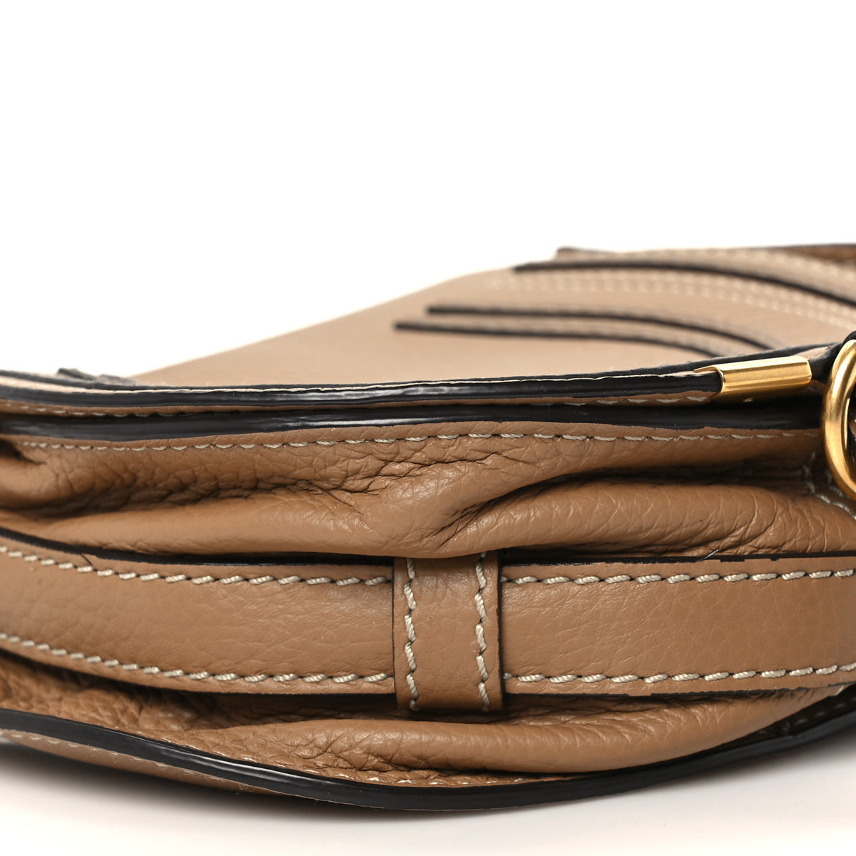 Chloe Calfskin Mini Marcie Round Crossbody Bag Nut 9 of 10