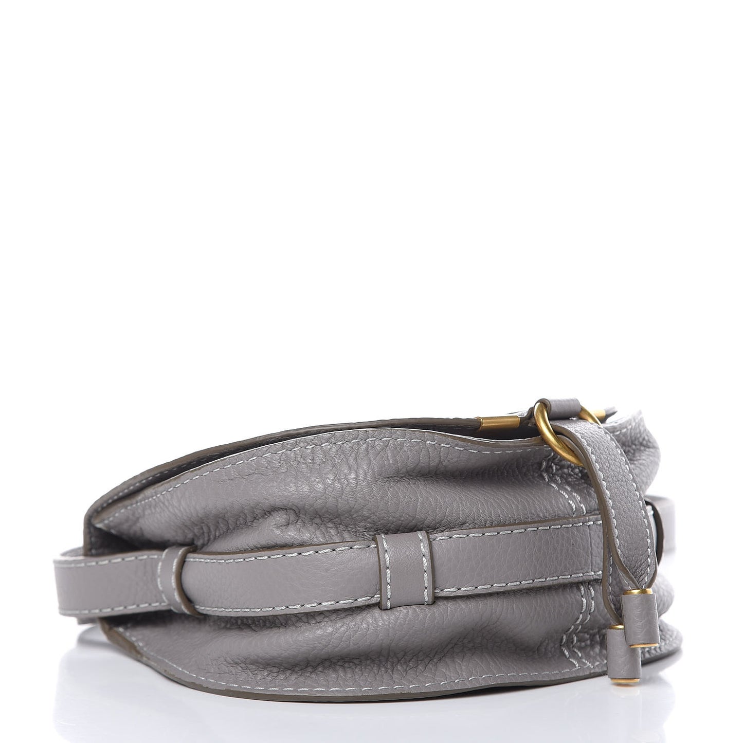 Calfskin Mini Marcie Round Crossbody Bag Cashmere Grey