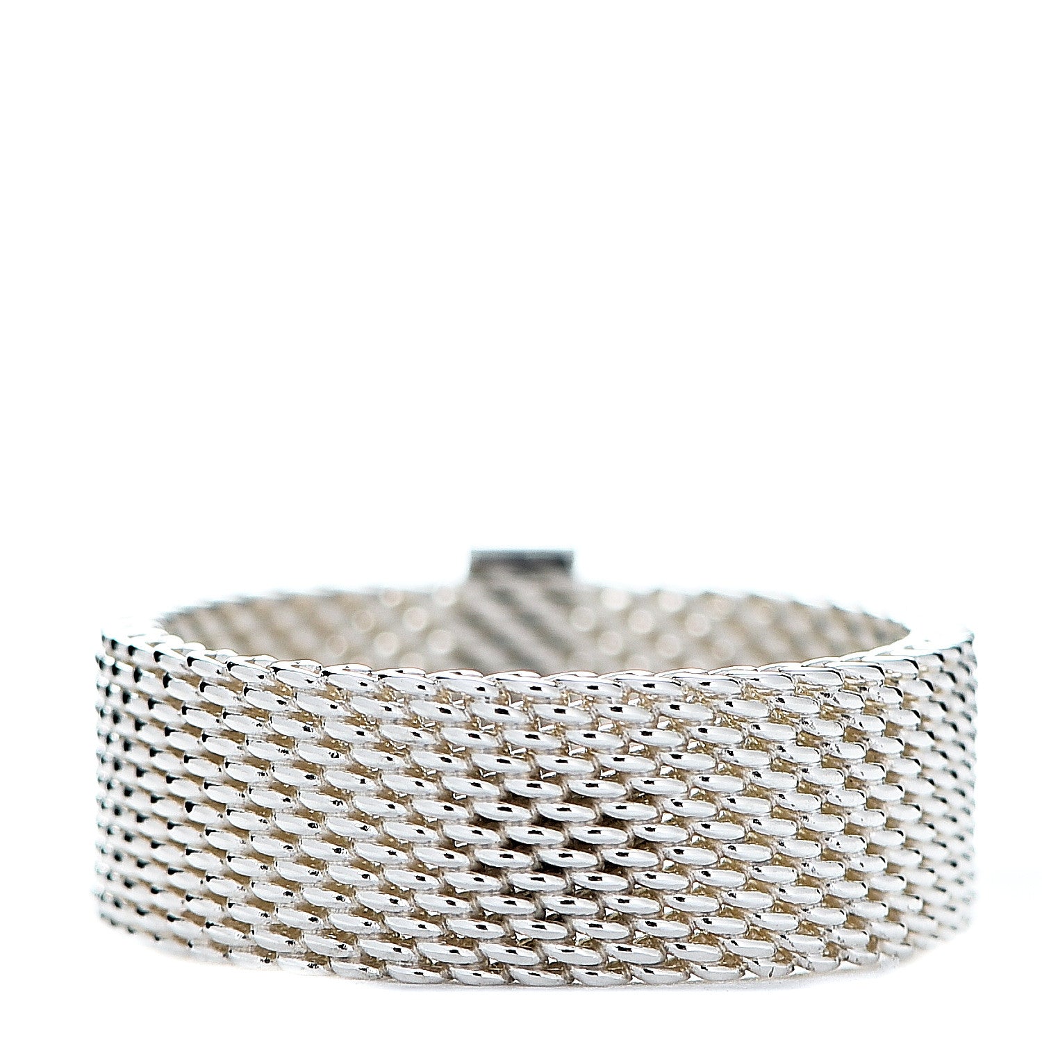 Tiffany Sterling Silver Diamond Somerset Mesh Ring 51 5.75 2 of 3