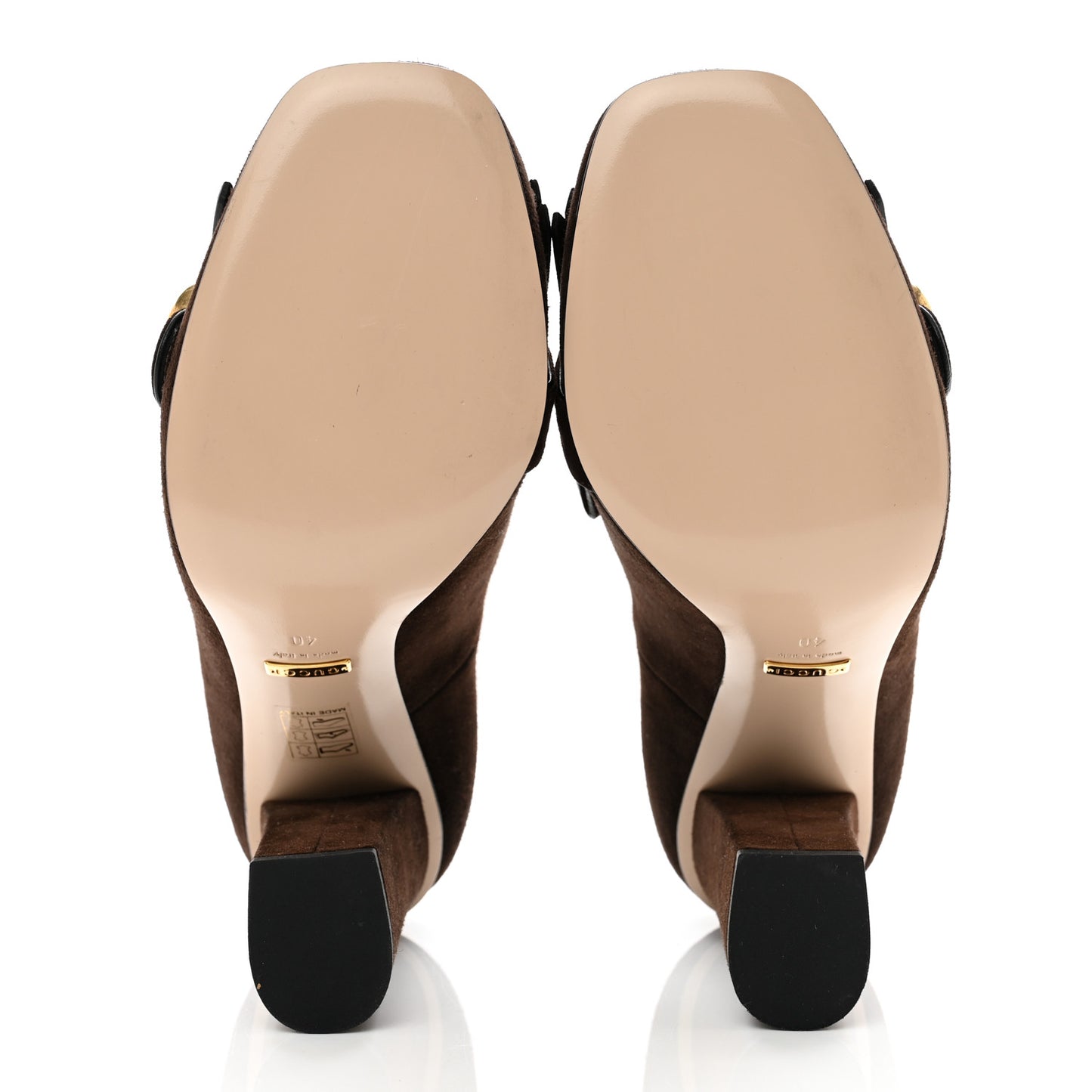 Kid Scamosciato Pearly GG Marmont Fringe 105mm Loafer Pumps 40 Cocoa