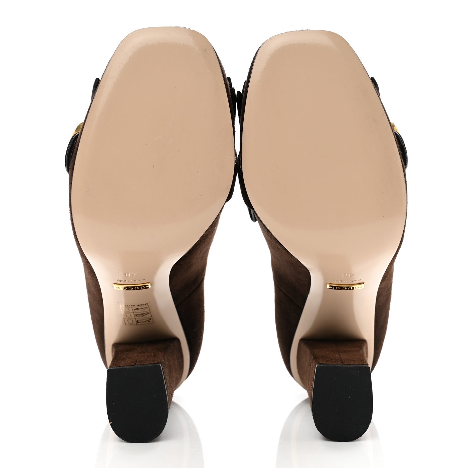 Gucci Kid Scamosciato Pearly GG Marmont Fringe 105mm Loafer Pumps 40 Cocoa 5 of 9